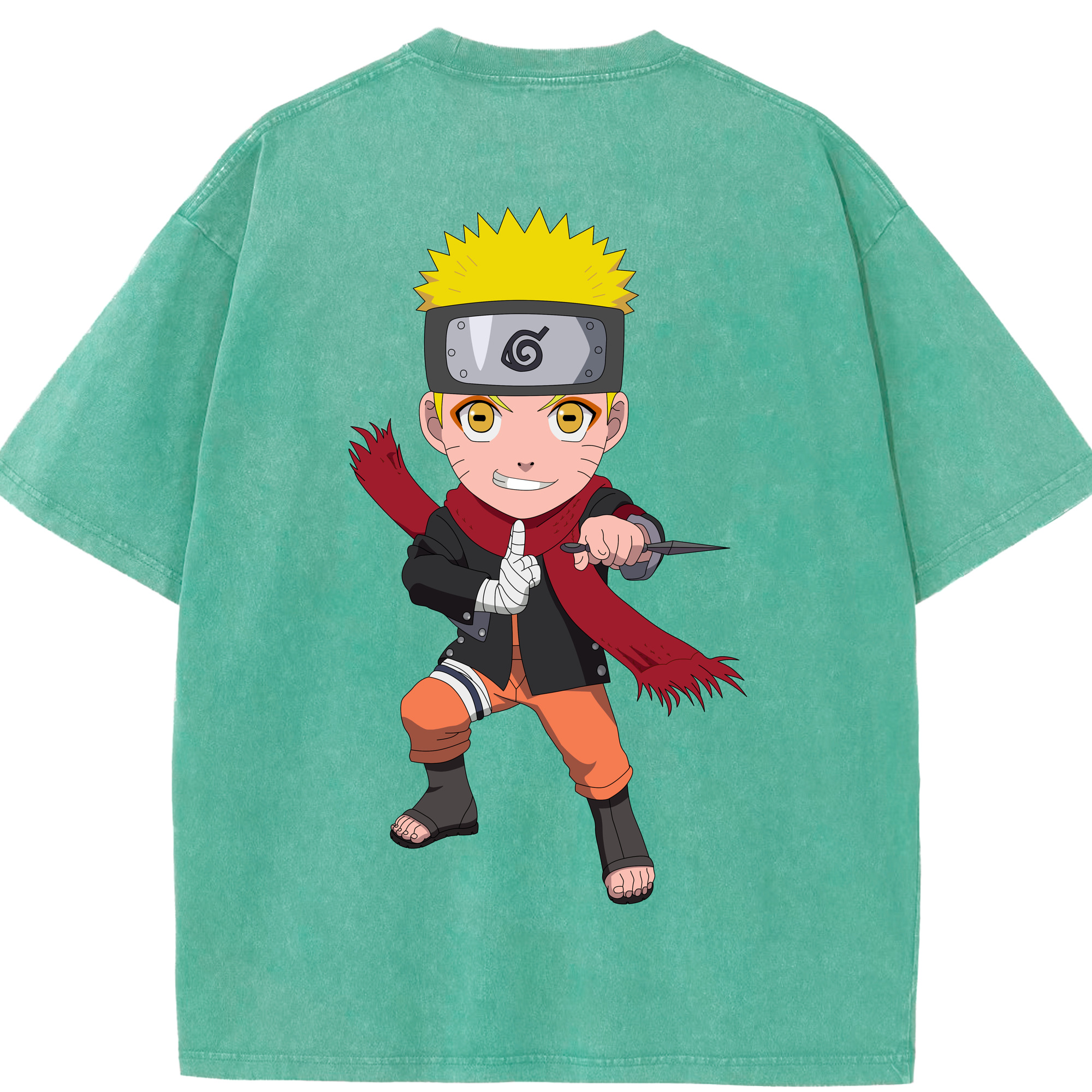 （画像用） NARUTO -ナルト- うずまき ナルト Uzumaki Naruto 綿100% ヴィンテージ風 半袖Tシャツ（背面プリント）